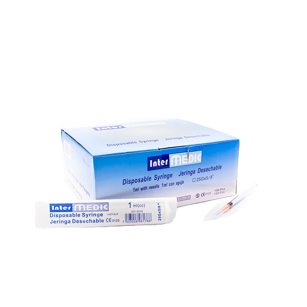 JERINGA ESTERIL VETERINARIO DE 1 ml CON AGUJA 25Gx5/8" (LS)