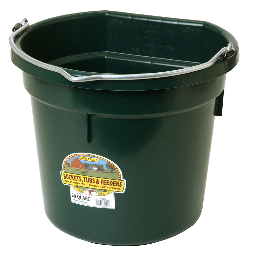 TINA LADO PLANO 20 QT FLAT BACK PLASTIC BUCKET VERDE P20FBGREEN6