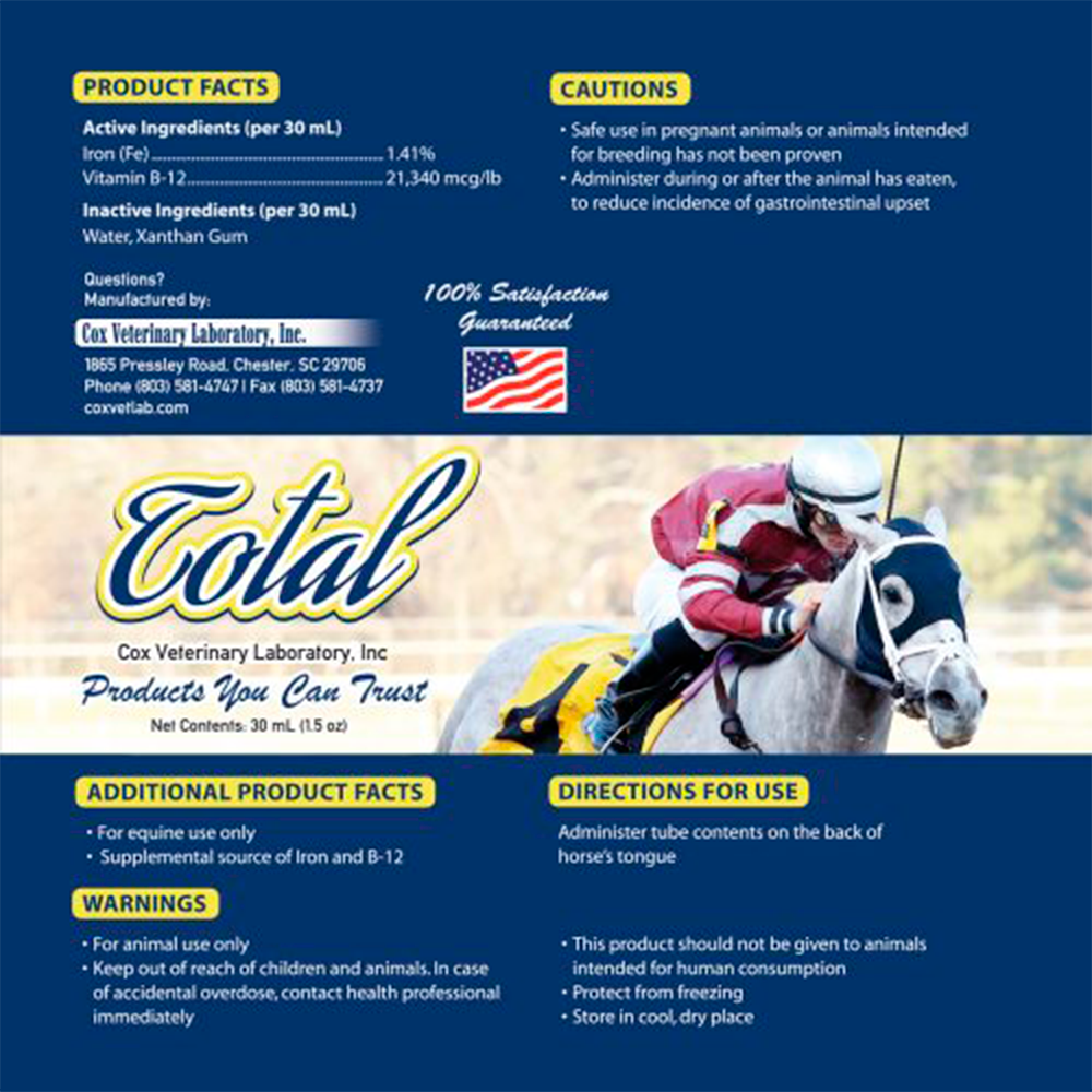 TOTAL TUBO DE 30 ML VITAMINA B12 Y HIERRO ( ESTIMULANTE DEL APETITO)