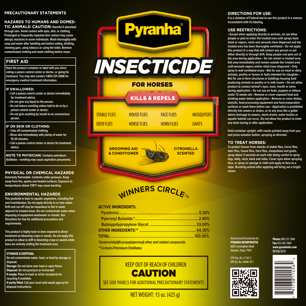PYRANHA EQUINE INSECTICIDE 15 OZ SPRAY