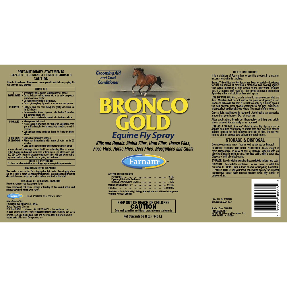 BRONCO GOLD EQUINE FLY SPRAY 32OZ