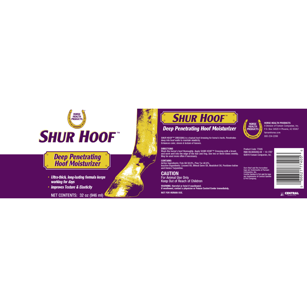 SHUR HOOF DRESSING WITH BRUSH 32OZ