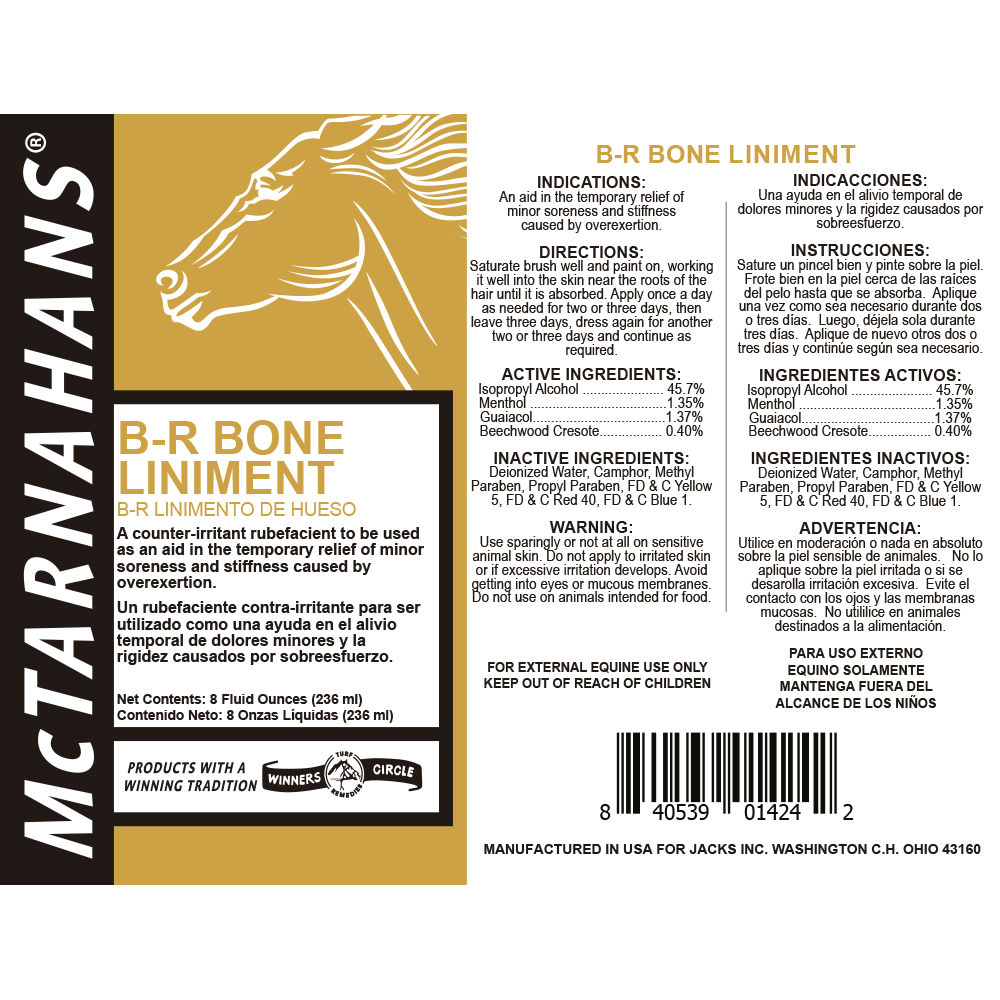 MCTARNAHANS B-R BONE LINIMENT 8 OZ