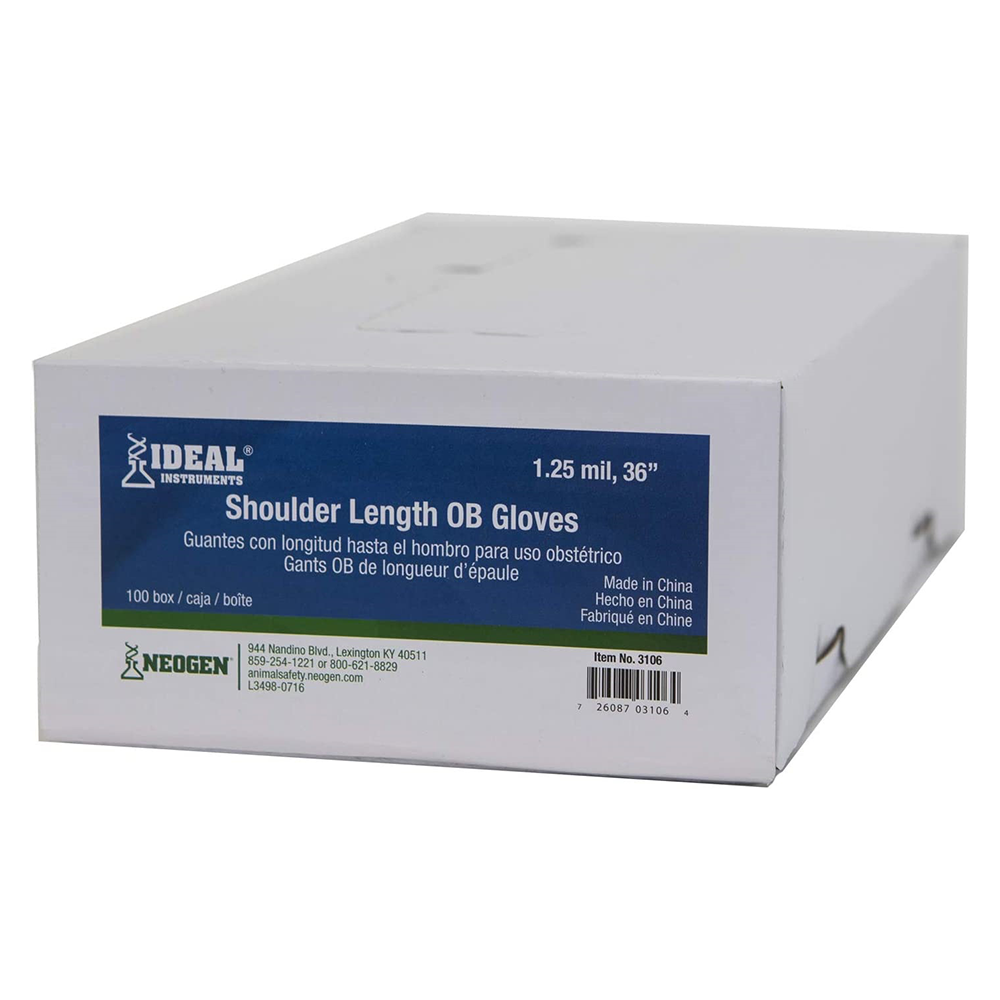 GUANTES CON LONGITUD HASTA EL HOMBRO PARA USO OBSTETRICO 1.25 mil, 36" C/100