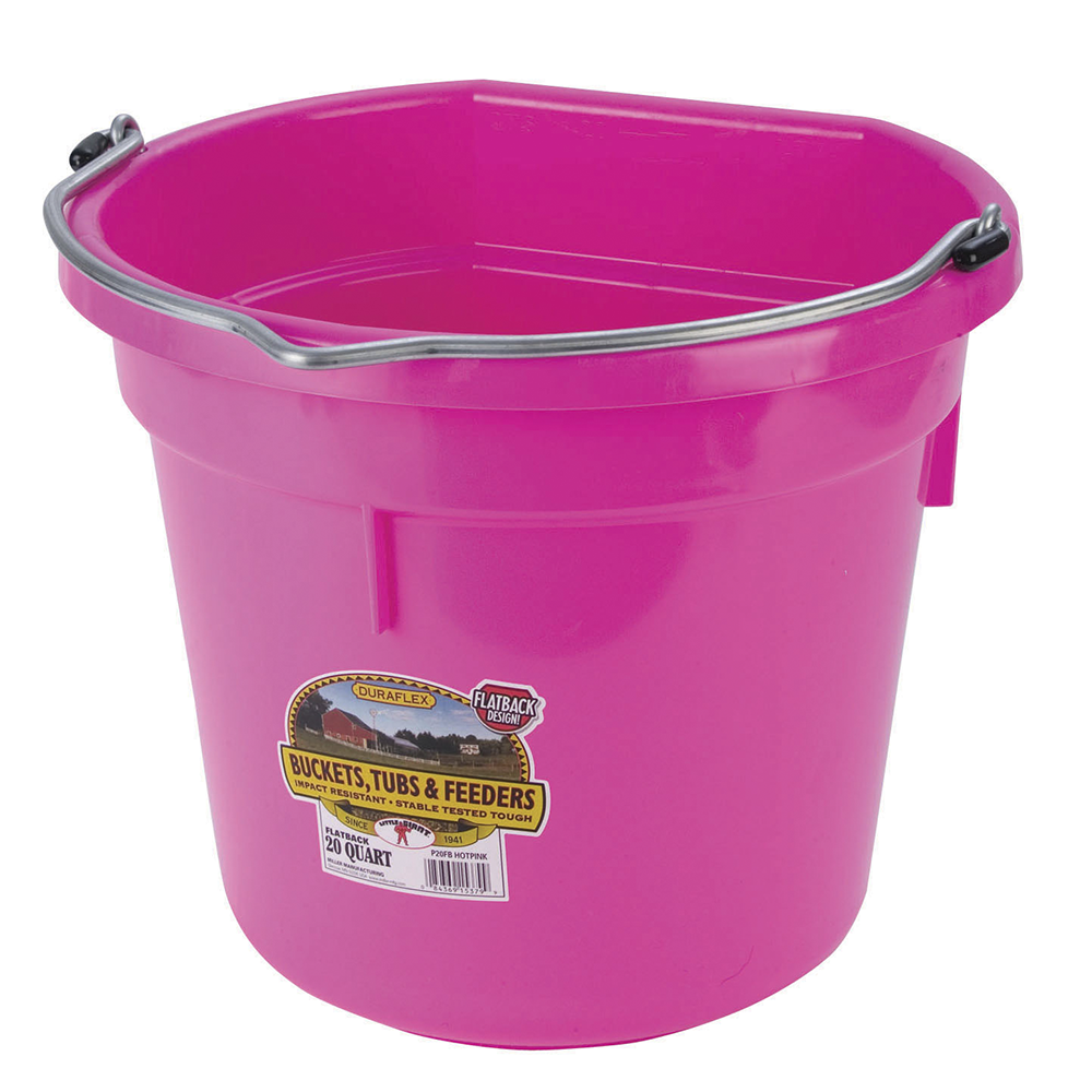 TINA LADO PLANO 20 QT FLAT BACK PLASTIC BUCKET ROSA CHILLON P20FBHOTPINK6