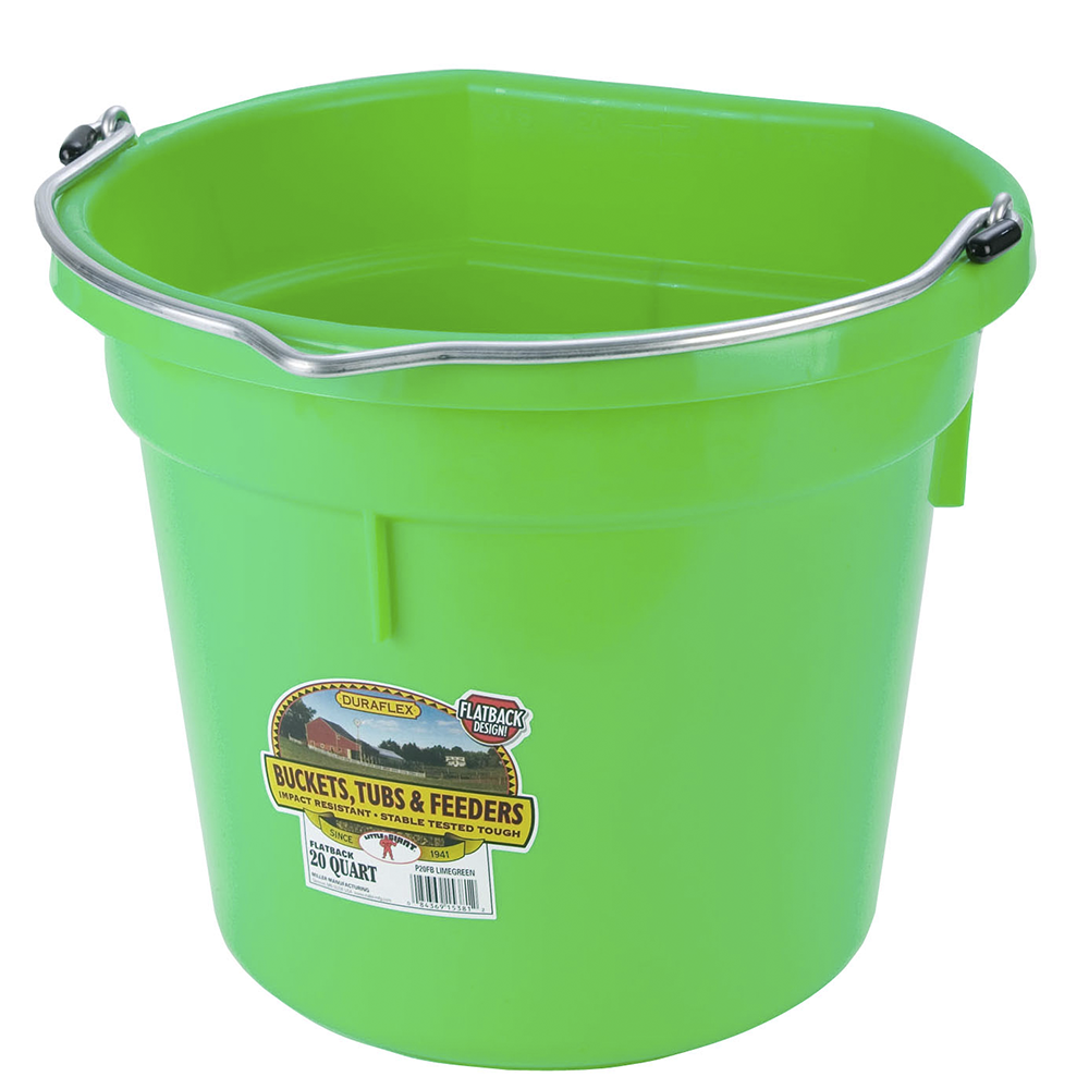 TINA LADO PLANO 20 QT FLAT BACK PLASTIC BUCKET VERDE LIMON P20FBLIME6