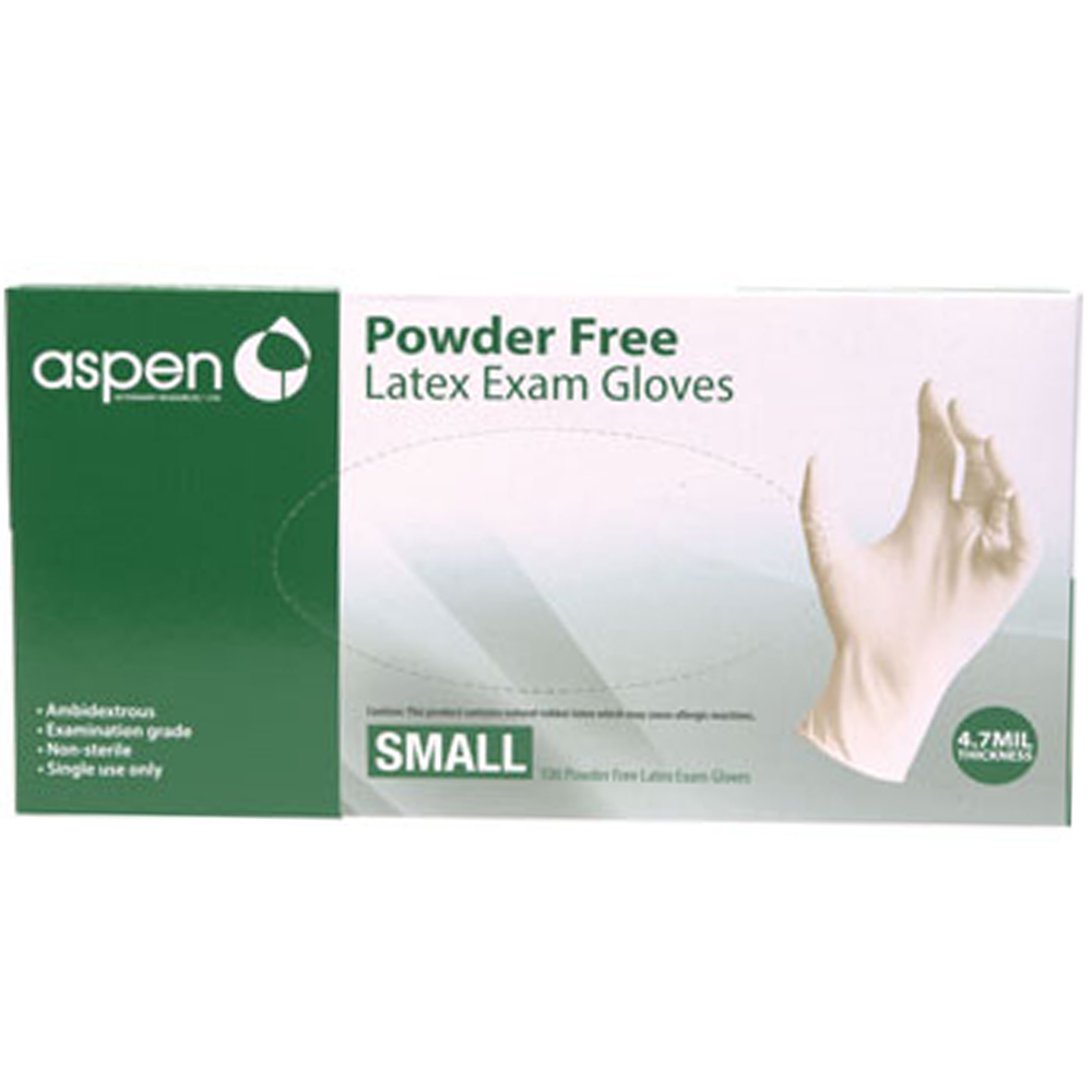 GUANTES DE LATEX NATURAL PARA EXAMINAR LIBRES DE POLVO 4.7 MIL C/100 (SMALL)