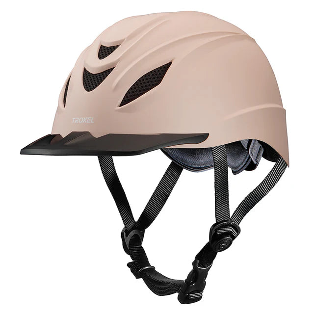 Casco de equitación Troxel Intrepid acabado Rosa, vista lateral