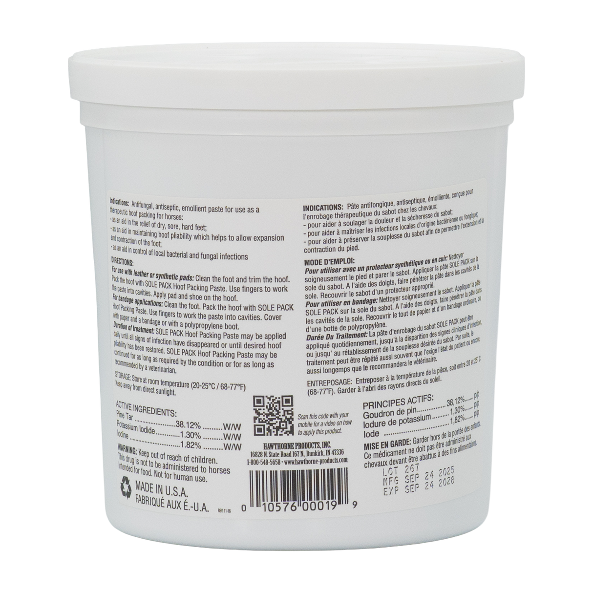SOLE PACK CATAPLASMA MEDICINAL PARA EMPACAR CASCOS 4 LBS