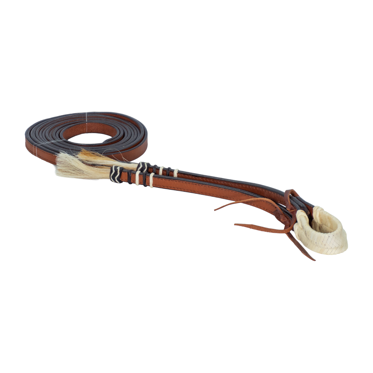 TOUGH 1 RIENDAS DIVIDIDAS Y TRENZADAS "ROYAL KING" DE CUERO CRUDO Y BORLAS DE CRIN