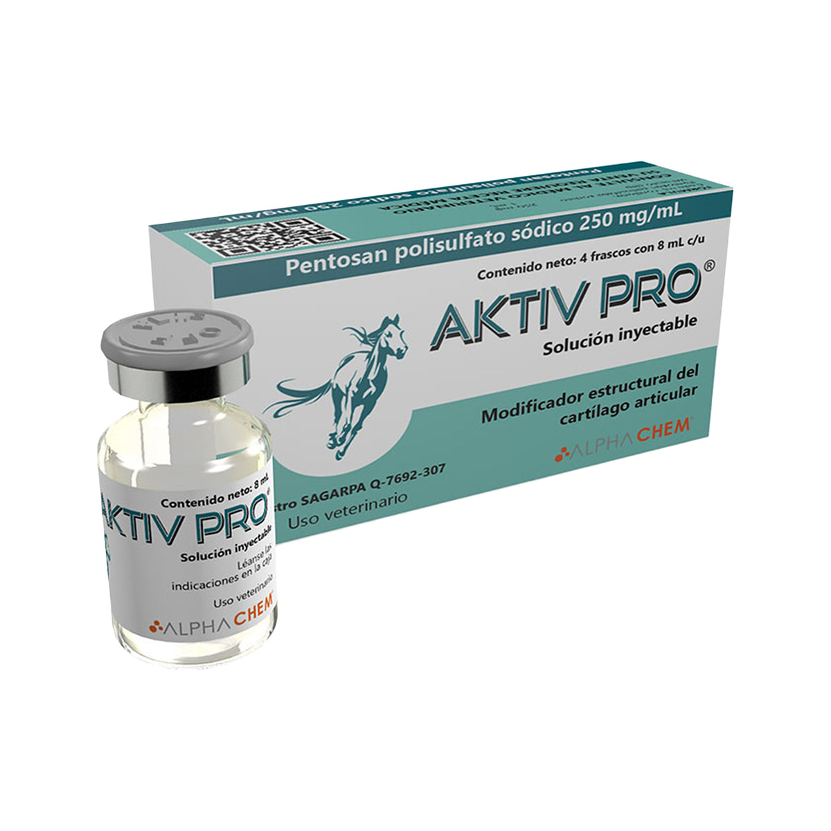 AKTIV PRO 25% SOLUCION INYECTABLE 8 ML/250 mg/ml (PENTOSAN POLISULFATO SODICO) CAJA/4