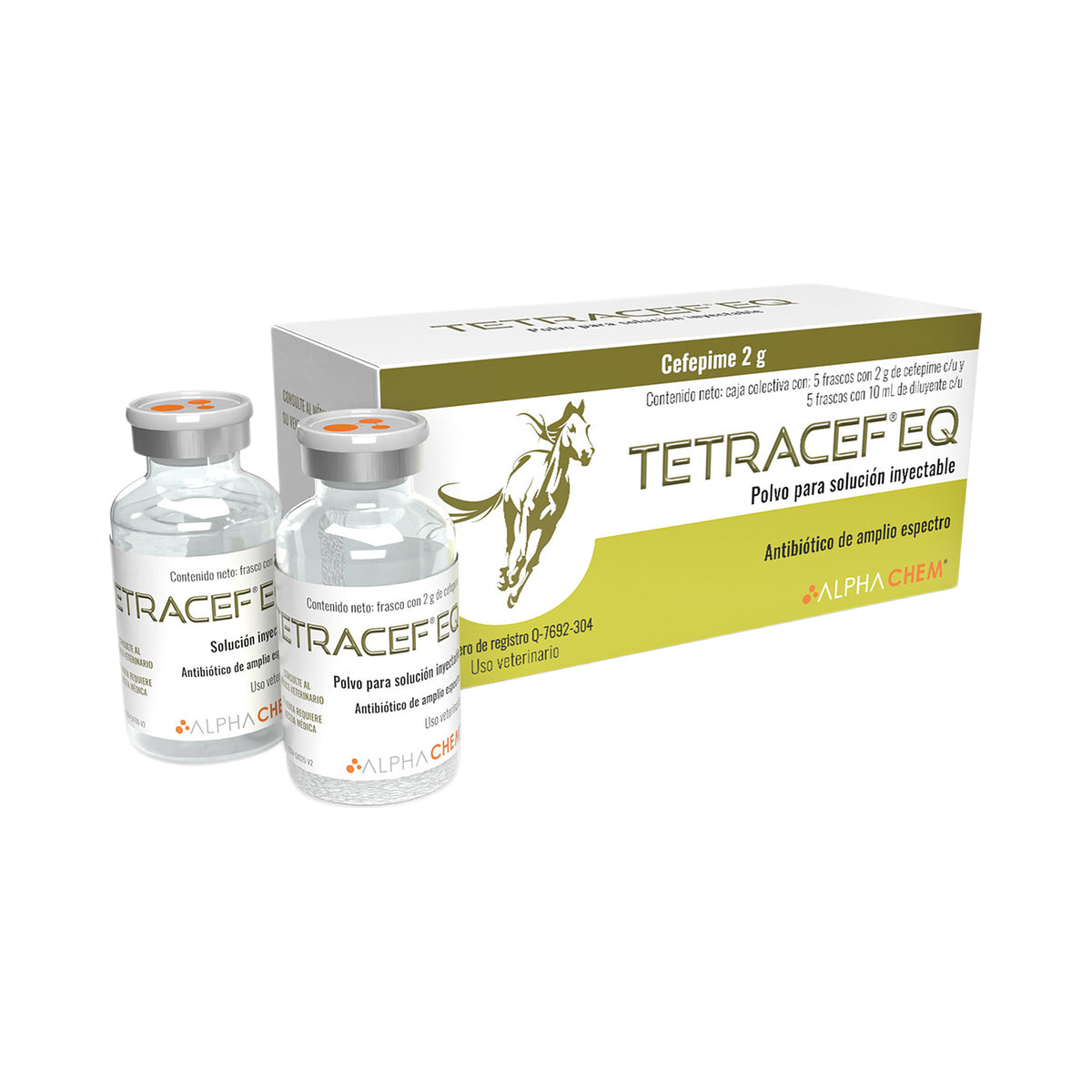 TETRACEF EQ 2 gr/10ml (CEFEPIME, CEFALOSPORINA DE 4A GENERACION) CAJA/5