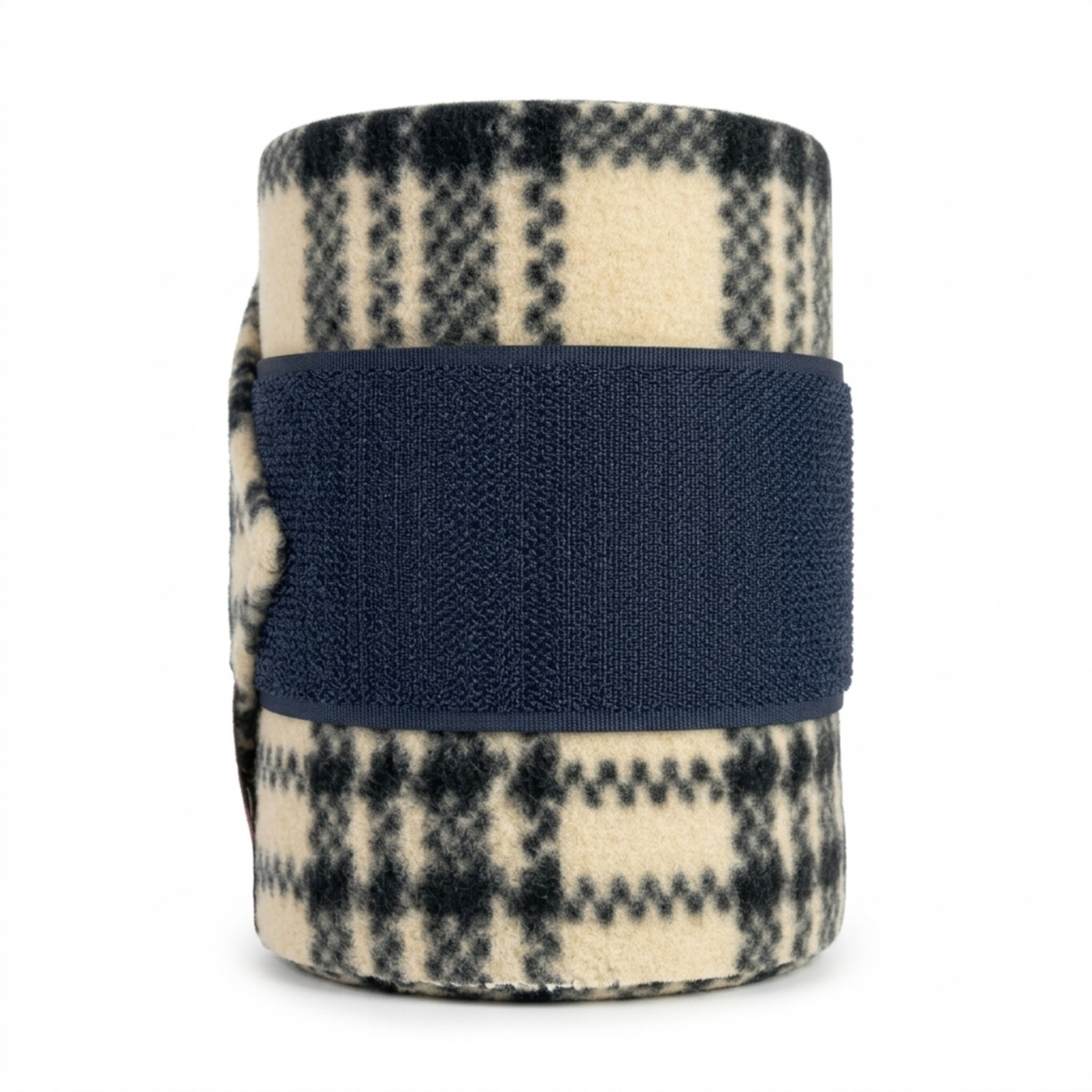 Venda polo BakerFleece de cuadros con tira de cierre azul marino