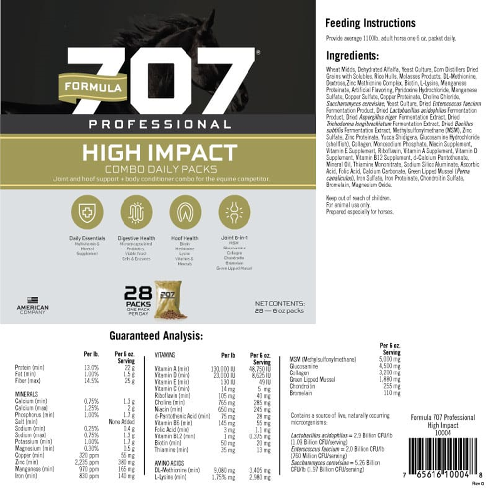 FORMULA 707 PROFESSIONALS HIGH IMPACT (PAQUETES PARA 28 DIAS)