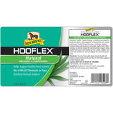 Etiqueta de Hooflex All Natural de Absorbine con ingredientes herbales y modo de empleo