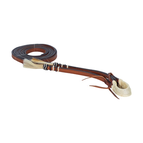 TOUGH 1 RIENDAS DIVIDIDAS Y TRENZADAS "ROYAL KING" DE CUERO CRUDO Y BORLAS DE CRIN