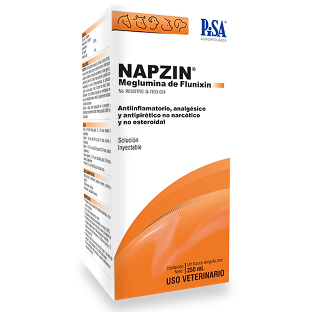 NAPZIN SOLUCION INYECTABLE 250 ML (MEGLUMINA DE FLUNIXIN 50 mg/ml)