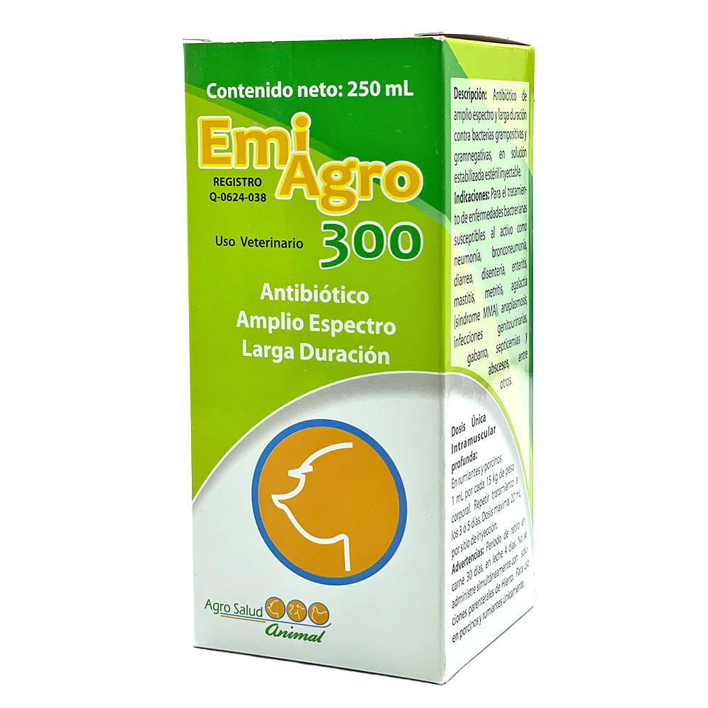 EMI AGRO 200/LA 250 ML (OXITETRACICLINA 200 MG Y POLIVINILPIRROLIDONA 400MG)