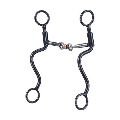 BOCADO DE ACERO NEGRO CON PATAS S Y EMBOCADURA DE HIERRO DULCE DE 3 PIEZAS 5''