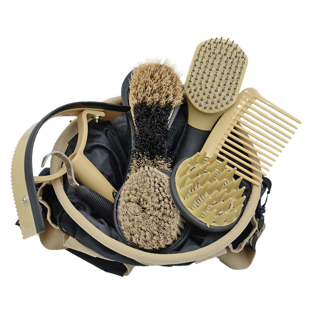 WEAVER KIT DE GROOMING CON 7 CEPILLOS VARIADOS (NEGRO/CAFE)