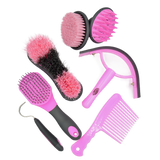 WEAVER KIT DE GROOMING CON 7 CEPILLOS VARIADOS (GRIS/ROSA)