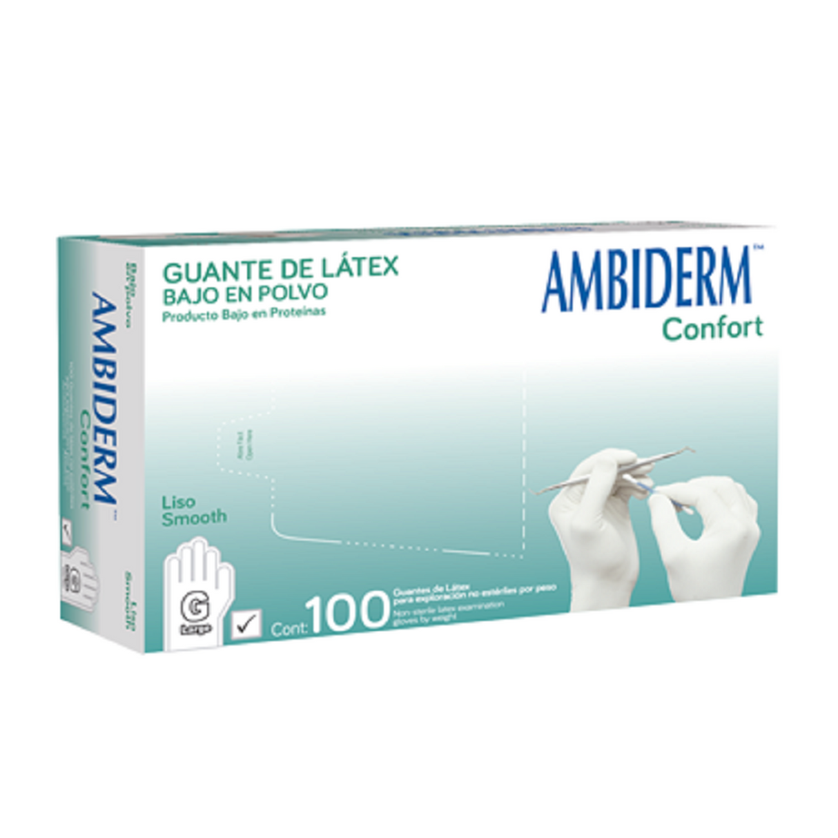 GUANTE AMBIDERM CONFORT LISO C/100 PIEZAS