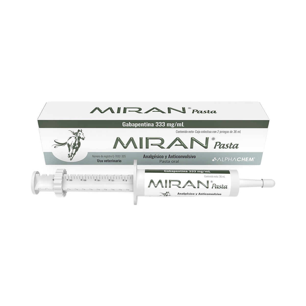 MIRAN PASTA ORAL (GABAPENTINA 333mg/ml /2 JERINGAS DE 35 ML)