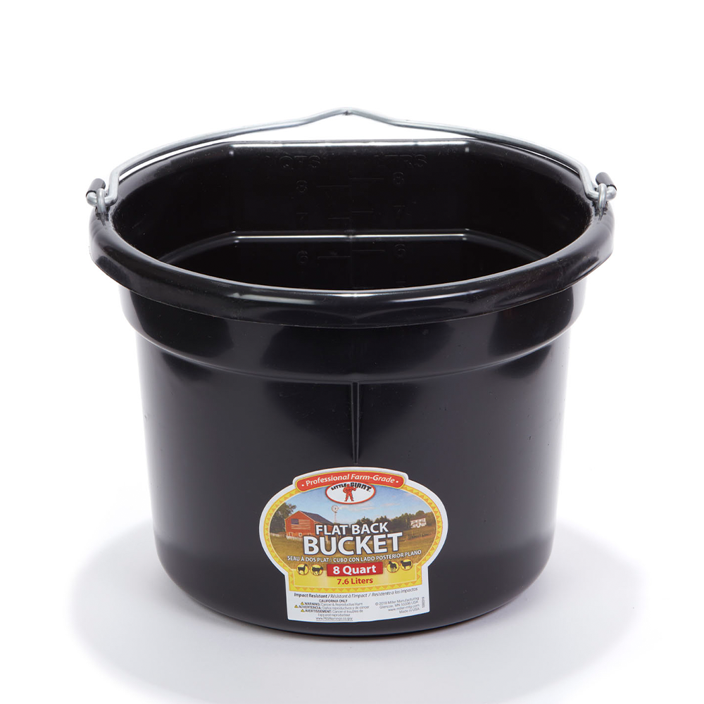 TINA LADO PLANO 8 QT FLAT BACK PLASTIC BUCKET NEGRA P8FB