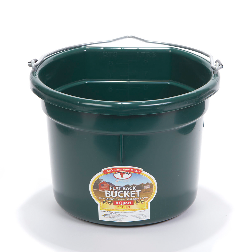 TINA LADO PLANO 8 QT FLAT BACK PLASTIC BUCKET VERDE P8FB