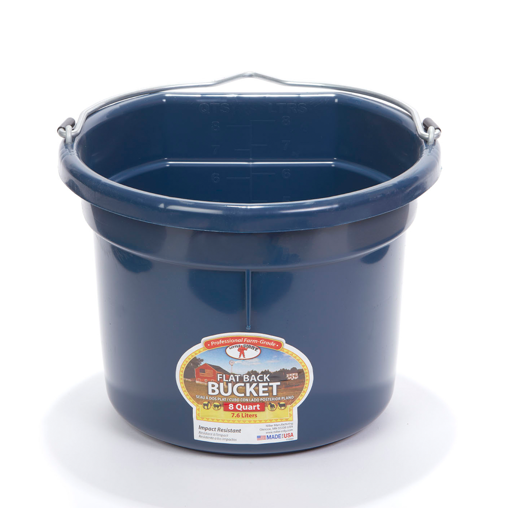 TINA LADO PLANO 8 QT FLAT BACK PLASTIC BUCKET AZUL MARINO P8FB