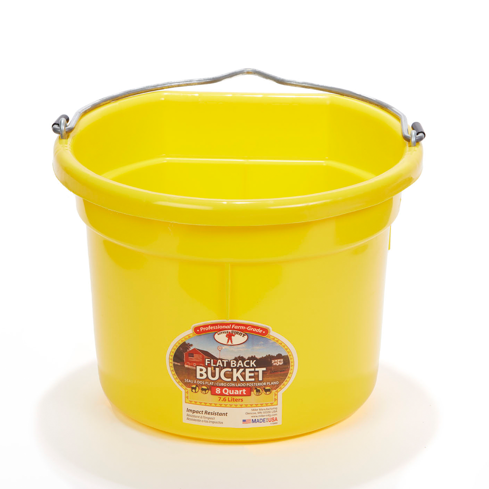 TINA LADO PLANO 8 QT FLAT BACK PLASTIC BUCKET AMARILLA P8FB