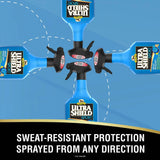 UltraShield Sport permite rociar desde cualquier ángulo con protección resistente al sudor