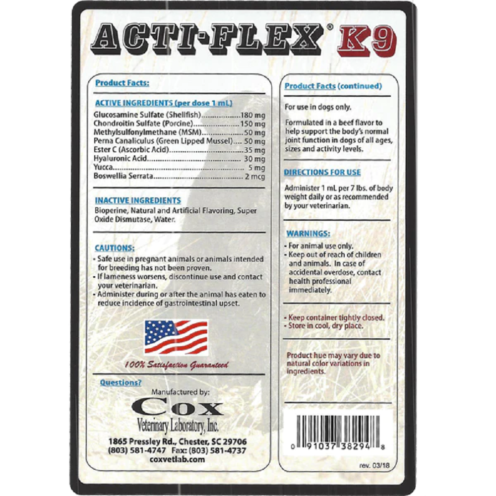 ACTI-FLEX K9 LIQUIDO 240 ML (8 OZ)