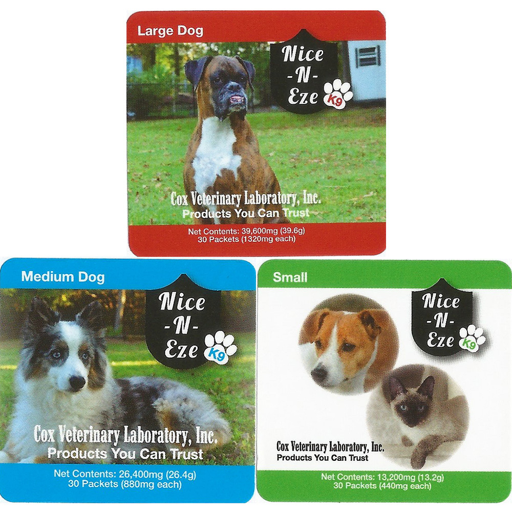 NICE-N-EZE K9 PERROS MEDIANOS (30 PAQUETES DE 880 MG C/U)
