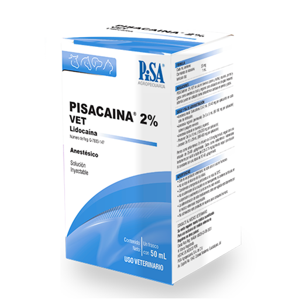PISACAINA 2% SOLUCION INYECTABLE 50 ML ( LIDOCAINA 20 mg/ml)