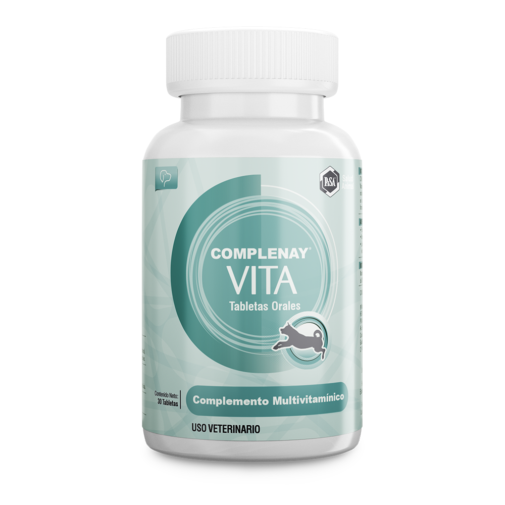 COMPLENAY VITA FRASCO CON 30 TABLETAS (VIT Y MIN CACHORROS Y PERROS ACTIVOS)