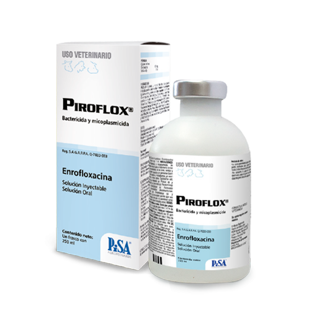 PIROFLOX 5% SOLUCIÓN INYECTABLE 250 ML (ENROFLOXACIONA 50 mg/ml)