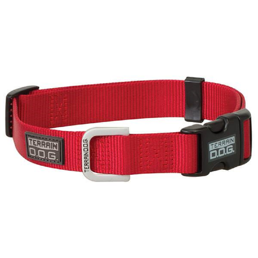 COLLAR PARA PERROS SNAP-N-GO AJUSTABLE DE NYLON (MEDIANO) (ROJO)