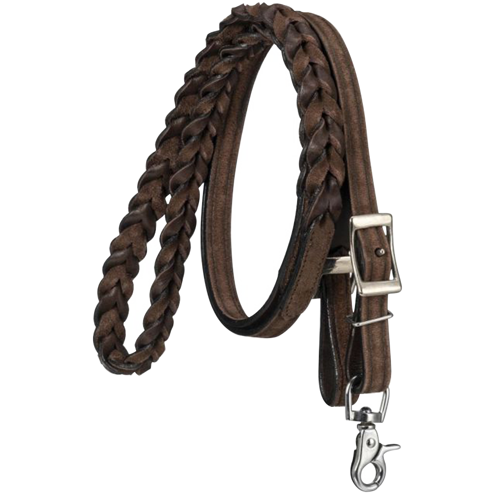 TOUGH 1 ROYAL KING RIENDAS DE PIEL TRENZADO (CAFE OBSCURO)