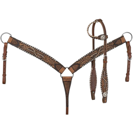 TOUGH 1 CONJUNTO DE CABEZADA Y PECHERA SILVER ROYAL