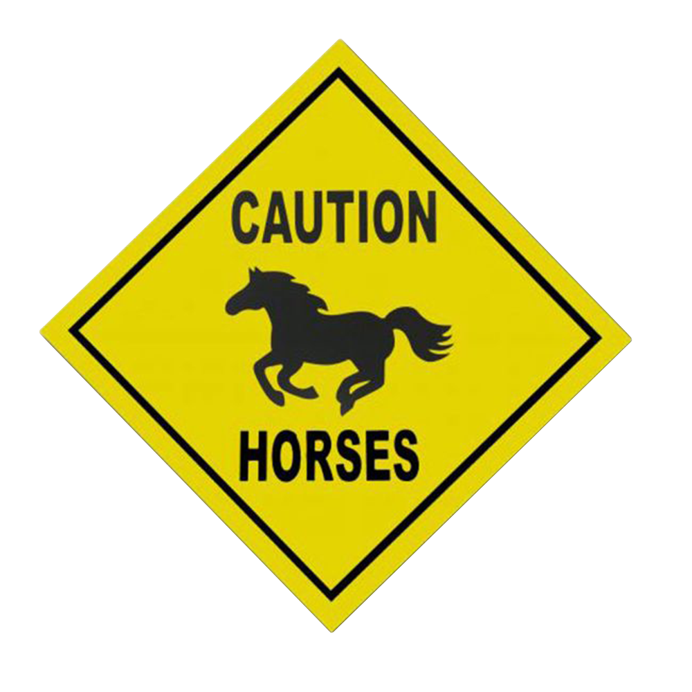 SHOWMAN SEÑALAMIENTO PARA CABALLERIZAS DE PRECAUCION ''CAUTION HORSES''