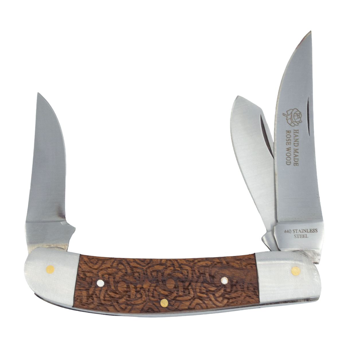 SHOWMAN TRIPLE EDGE NAVAJA PLEGABLE (MANGO DE PALO DE ROSA)