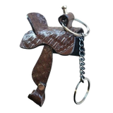 SHOWMAN LLAVERO DE SILLA DE MONTAR EN CUERO MARRON