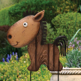 SHOWMAN ESTACA DECORATIVA DE METAL CON DISEÑO DE CABALLO DE FANTASIA PARA JARDIN/GRANJA