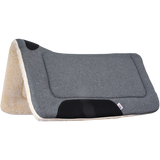 MUSTANG SUADERO CONTORNEADO DE MEZCLILLA CEPILLADA CON PARTE INFERIOR DE VELLÓN 32"X32"