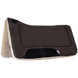 MUSTANG SUADERO CONTORNEADO DE MEZCLILLA CEPILLADA CON PARTE INFERIOR DE VELLÓN 32"X32"