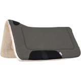 MUSTANG SUADERO CONTORNEADO DE MEZCLILLA CEPILLADA CON PARTE INFERIOR DE VELLÓN 32"X32"