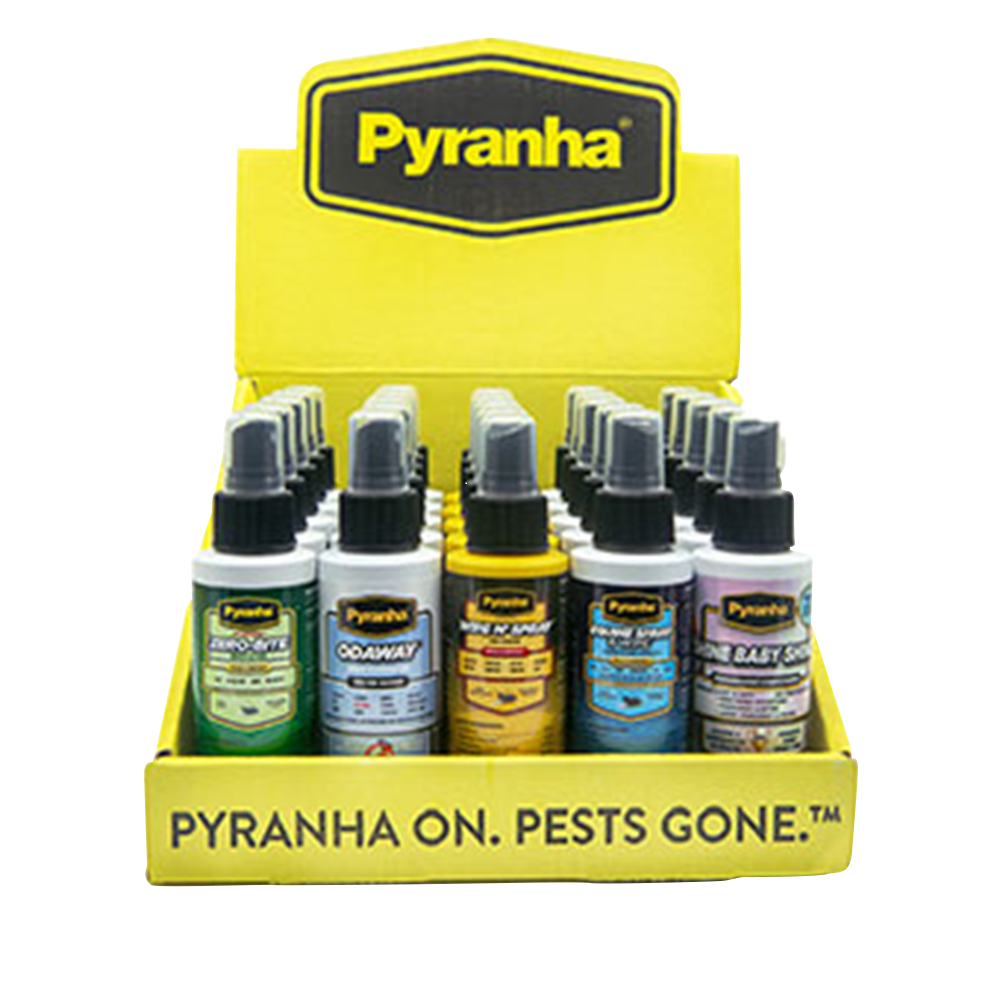 PYRANHA COUNTER DISPLAY 3.4 OZ BOTTLES 25/PKG
