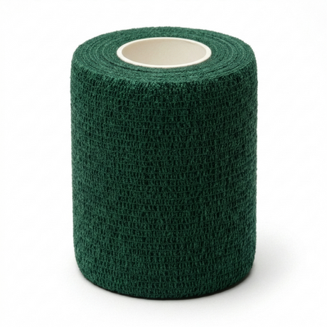 Rollo de venda cohesiva Vetrap color verde cazador de 4 pulgadas de ancho