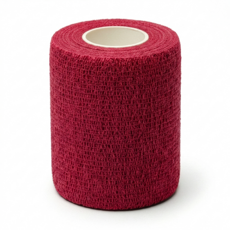 Rollo de venda cohesiva Vetrap color rojo de 4 pulgadas de ancho